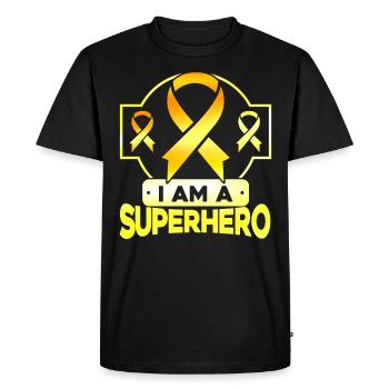 Cancer infantile Soutien au cancer chez les enfants - T-shirt Premium bio Homme - noir - Devant - Nico (187cm)
