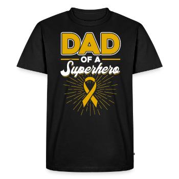 Soutien aux survivants d’un cancer infantile à Kre - T-shirt Premium bio Homme - noir - Devant - Nico (187cm)