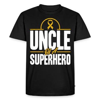 Survivant du ruban jaune d’un cancer infantile - T-shirt Premium bio Homme - noir - Devant - Nico (187cm)