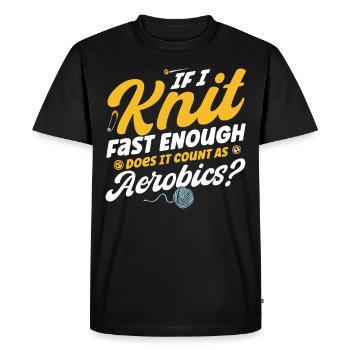 Tricot Drôle Tricoteur Cadeau de tricot - T-shirt Premium bio Homme - noir - Devant - Nico (187cm)