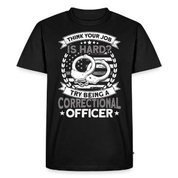 Gardien de prison Gardien de prison - T-shirt Premium bio Homme - noir - Devant - Nico (187cm)