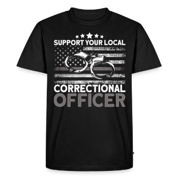 Correctional officer Handcuffs Prison guard - Men's Premium Organic T-Shirt - black - Front - Nico (187cm)