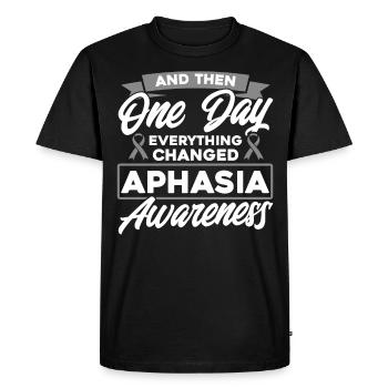 Aphasie Soutien Aphasie Combattant Aphasie Bewu - T-shirt Premium bio Homme - noir - Devant - Nico (187cm)