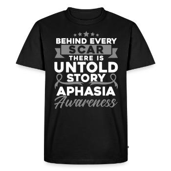 Aphasia Fighter Aphasia Survivor Aphasia Under - T-shirt Premium bio Homme - noir - Devant - Nico (187cm)