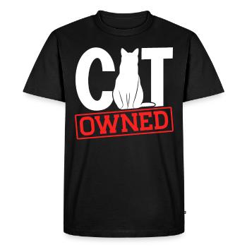 Chats amoureux chats parents chats dictons - T-shirt Premium bio Homme - noir - Devant - Nico (187cm)
