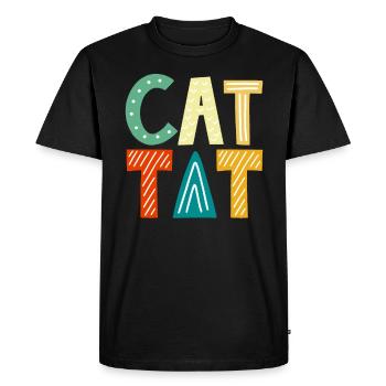 Chat Maman Chat Parents Chat Amoureux Cadeau - T-shirt Premium bio Homme - noir - Devant - Nico (187cm)