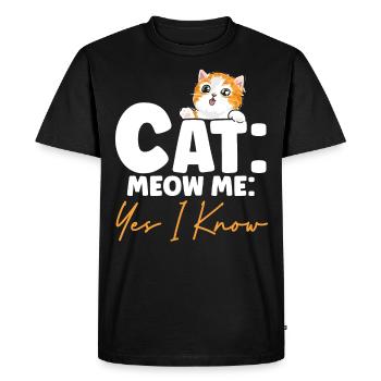 Chat Dictons Chat Chat Amoureux Cadeau - T-shirt Premium bio Homme - noir - Devant - Nico (187cm)