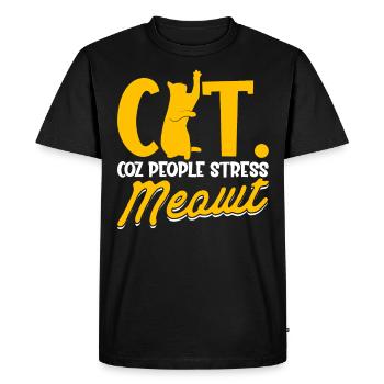 Chat Parents Chat Chats Dictons Cadeau - T-shirt Premium bio Homme - noir - Devant - Nico (187cm)