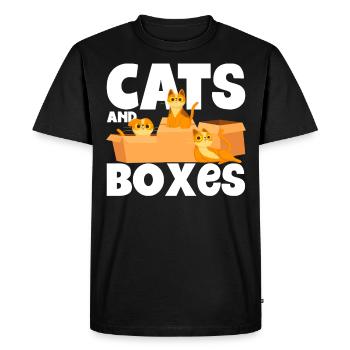 Chat parents chats dictons chat cadeau - T-shirt Premium bio Homme - noir - Devant - Nico (187cm)