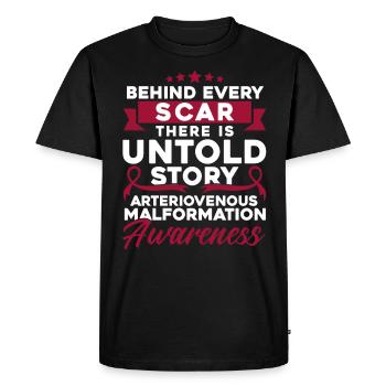Arteriovenous Malformation Fighter Arteriovenous M - Men's Premium Organic T-Shirt - black - Front - Nico (187cm)