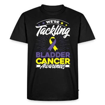 Purple Ribbon Bladder Cancer Support Harnbl - Men's Premium Organic T-Shirt - black - Front - Nico (187cm)