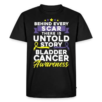 Bladder Cancer Fighter Bladder Cancer Survivor - Men's Premium Organic T-Shirt - black - Front - Nico (187cm)