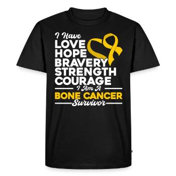 Bone Cancer Awareness Bone Cancer Survivor - Men's Premium Organic T-Shirt - black - Front - Nico (187cm)