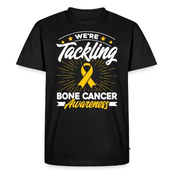 Yellow Ribbon Bone Cancer Support Bone - Men's Premium Organic T-Shirt - black - Front - Nico (187cm)