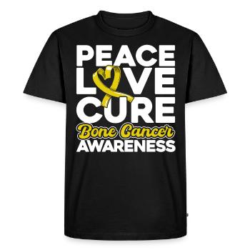 Bone Cancer Awareness Yellow Ribbon Bone Crede - Men's Premium Organic T-Shirt - black - Front - Nico (187cm)