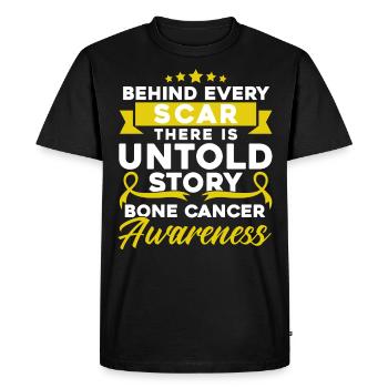 Bone Cancer Fighter Bone Cancer Survivor Kno - Men's Premium Organic T-Shirt - black - Front - Nico (187cm)