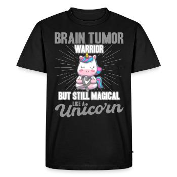 Soutien aux tumeurs cérébrales Conscience des tumeurs cérébrales Gris - T-shirt Premium bio Homme - noir - Devant - Nico (187cm)