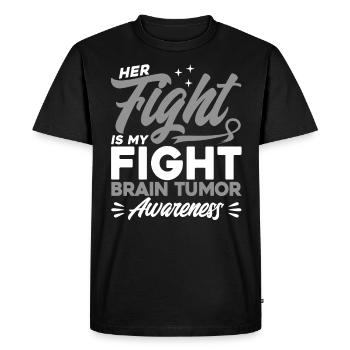 Survivant d’une tumeur cérébrale Soutien aux tumeurs cérébrales Hir - T-shirt Premium bio Homme - noir - Devant - Nico (187cm)