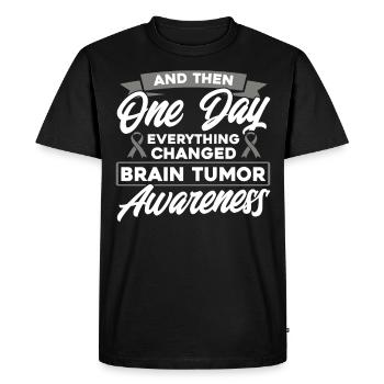 Soutien aux tumeurs cérébrales Brain Tumor Fighter Brain Tumo - T-shirt Premium bio Homme - noir - Devant - Nico (187cm)