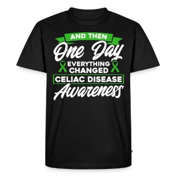 Soutien à la maladie cœliaque Combattant coeliaque Maladie coeliaque B - T-shirt Premium bio Homme - noir - Devant - Nico (187cm)