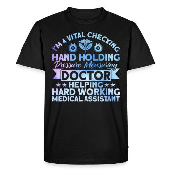 Medical Assistant Certified Medical - Men's Premium Organic T-Shirt - black - Front - Nico (187cm)