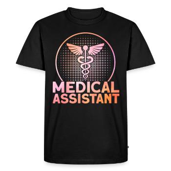 Faculté de médecine Assistant médical AMC G - T-shirt Premium bio Homme - noir - Devant - Nico (187cm)