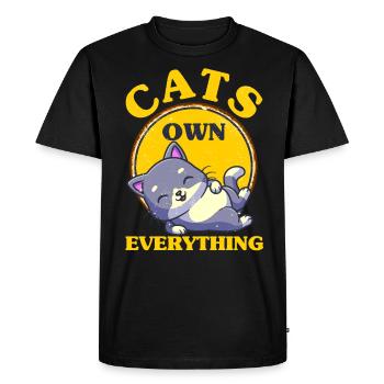 Chat Parents Chat Chats Dictons Cadeau - T-shirt Premium bio Homme - noir - Devant - Nico (187cm)