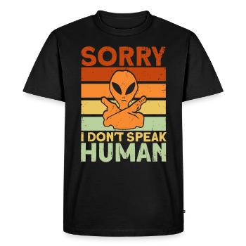 Désolé je ne parle pas humain extraterrestre Gesche - T-shirt Premium bio Homme - noir - Devant - Nico (187cm)