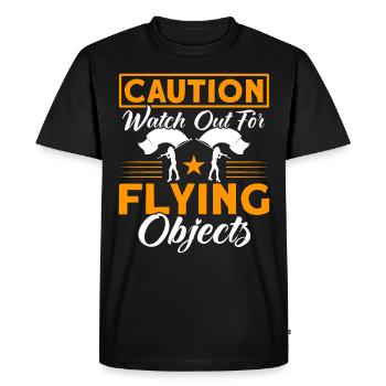 Méfiez-vous des objets volants Garde de drapeau G - T-shirt Premium bio Homme - noir - Devant - Nico (187cm)