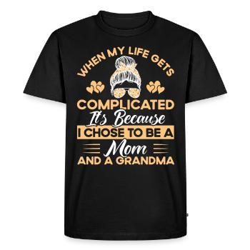Quand ma vie se complique Mère et grand-mère - T-shirt Premium bio Homme - noir - Devant - Nico (187cm)
