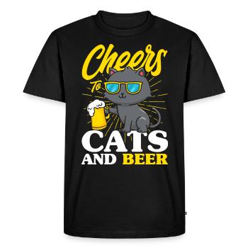 Chat Chat Parents Chats Dictons Cadeau - T-shirt Premium bio Homme - noir - Devant - Nico (187cm)