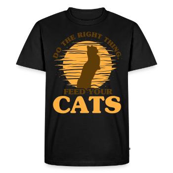 Chat Maman Chat Parents Chat Amoureux Cadeau - T-shirt Premium bio Homme - noir - Devant - Nico (187cm)