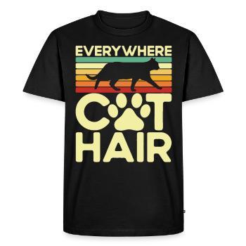 Chats amoureux chats parents chats dictons - T-shirt Premium bio Homme - noir - Devant - Nico (187cm)