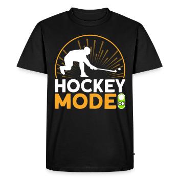 Hockey Mode to Field Hockey Gift - Men's Premium Organic T-Shirt - black - Front - Nico (187cm)