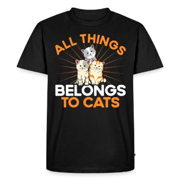 Chat Maman Chat Parents Chat Amoureux Cadeau - T-shirt Premium bio Homme - noir - Devant - Nico (187cm)