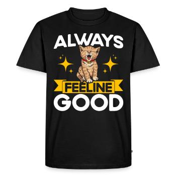 Chat Dictons Chat Chat Amoureux Cadeau - T-shirt Premium bio Homme - noir - Devant - Nico (187cm)