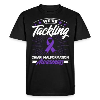 Purple Bow Chiari Malformation Support Ch - T-shirt Premium bio Homme - noir - Devant - Nico (187cm)