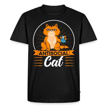 Chats amoureux chats parents chats dictons - T-shirt Premium bio Homme - noir - Devant - Nico (187cm)