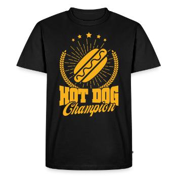 Hot Dog Champion Hot Dog Cadeau - T-shirt Premium bio Homme - noir - Devant - Nico (187cm)