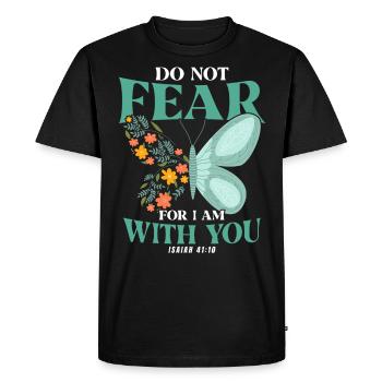 Chrétien inspirant Jésus Don de Dieu - T-shirt Premium bio Homme - noir - Devant - Nico (187cm)