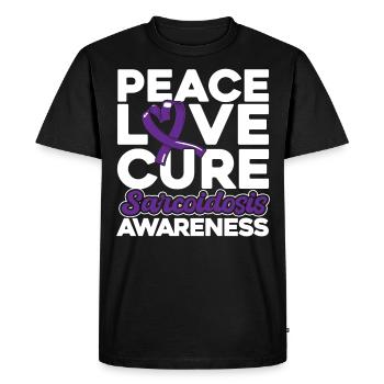 Sarcoïdose Sensibilisation à la boucle violette Sarcoïdose - T-shirt Premium bio Homme - noir - Devant - Nico (187cm)