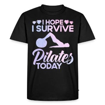 Pilates J’espère survivre aux affaires de Pilates aujourd’hui. - T-shirt Premium bio Homme - noir - Devant - Nico (187cm)
