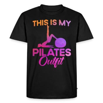 Pilates Ceci est mon cadeau de tenue Pilates - T-shirt Premium bio Homme - noir - Devant - Nico (187cm)