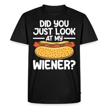 Découvrez mon cadeau de hot-dog à la saucisse - T-shirt Premium bio Homme - noir - Devant - Nico (187cm)