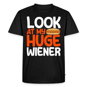 Ils ont fait mon énorme saucisse à Hot Dog - T-shirt Premium bio Homme - noir - Devant - Nico (187cm)
