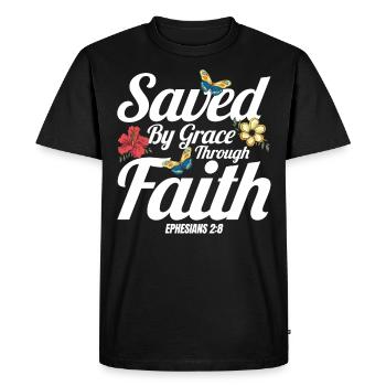 Don chrétien inspirant de Jésus Dieu - T-shirt Premium bio Homme - noir - Devant - Nico (187cm)