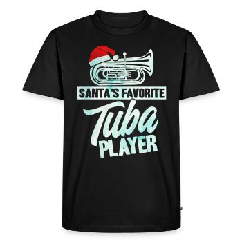 Tuba The Favorite Tuba Player Santa Claus Gesc - Men's Premium Organic T-Shirt - black - Front - Nico (187cm)
