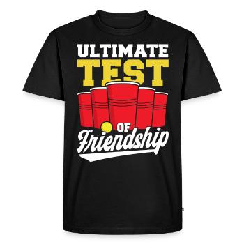 Beer Pong Champion The Ultimate Test of the Freunds - Men's Premium Organic T-Shirt - black - Front - Nico (187cm)