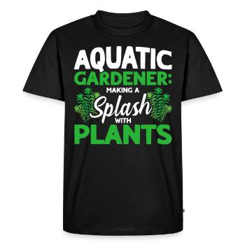 Jardiniers aquatiques Transpiration avec les plantes - T-shirt Premium bio Homme - noir - Devant - Nico (187cm)