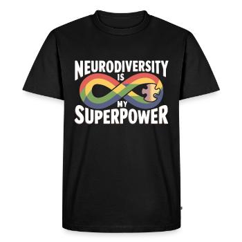 La neurodiversité est mon superpouvoir - T-shirt Premium bio Homme - noir - Devant - Nico (187cm)